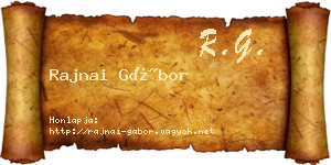 Rajnai Gábor névjegykártya