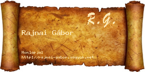 Rajnai Gábor névjegykártya